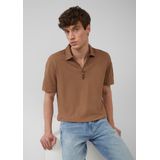 s.Oliver - Poloshirt - Bruin - Halve Rits - Normale Pasvorm