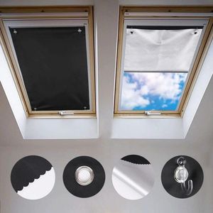 Dakraam rolgordijn Thermo zonwering zilveren coating - verduisterend rolgordijn - VELUX dakraam GGU GGL GPU GPL GHL GTU GTL GXU GXL - zonder boren - zuignappen - afmetingen 60 x 73 cm verduisteringsgordijn zuignappen