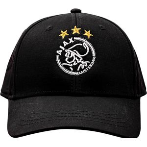 Ajax-cap zwart met wit logo senior
