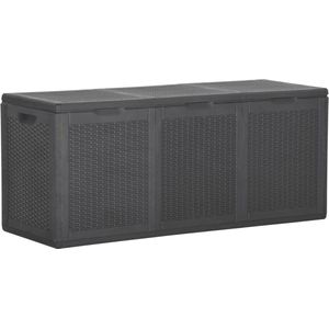 VidaXL Tuinbox 270L PP Rattan Zwart - Opbergbox voor Tuinmeubelen
