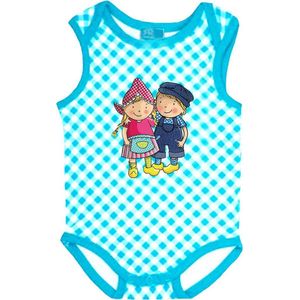 Fien & Teun romper - blauw - maat 74/80