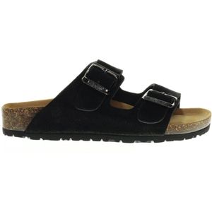 Bionaturo Zwarte Nubuck Tweeband Slipper maat 37