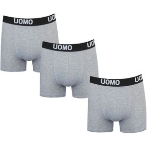 UOMO 3-Pack heren katoenen boxershorts Grijs Melee maat XXL