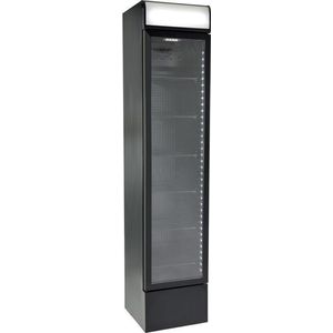 Gastro-Cool DC130 - Slimline koelkast met glazen deur 150 Liter - Zwart/Zwart/Zwart 135101