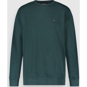 Twinlife Crew Garment Dye sweater heren donker groen