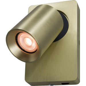 Wandlamp Megano Goud - 1x GU10 LED 4,6W 2700K 355lm - IP20 > wandlamp binnen goud | wandlamp goud | leeslamp goud | bedlamp goud | spotje goud | wandspot goud | led lamp goud | sfeer lamp goud
