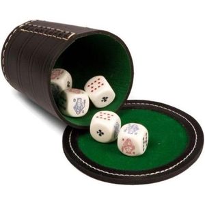 Pokerset Met Chapeau + 5 Dobbelstenen - Dobbelspel