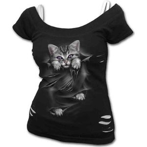 Spiral Top -M- BRIGHT EYES Zwart
