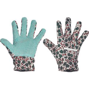 Cerva AVOCET handschoen katoen PVC dots 01050010 - 12 stuks - Rood/Groen - 9