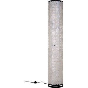 Staande lamp Roxas Handgemaakte Vloerlamp woonkamer slaapkamer Design cilinder coin white capiz parelmoer 150 cm