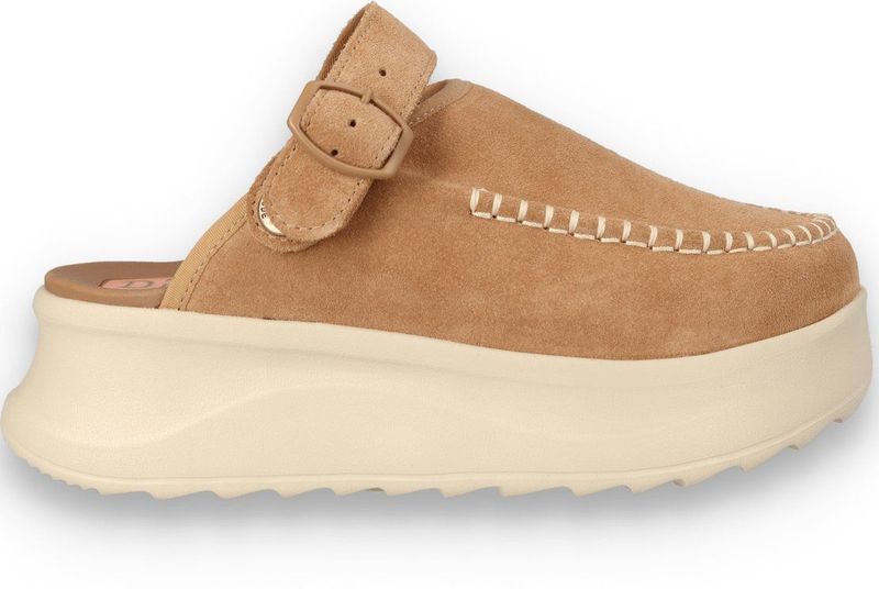 HEYDUDE - Delray Clog Suede - Tan - Dames Instappers