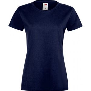 Fruit Of The Loom Lady-Fit dames SofspunÂ® T-shirt met korte mouwen - Donker Marineblauw - XXL