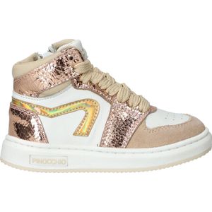Pinocchio P1765 Sneakers Meisjes - Leren Sneaker - Beige - Maat 27