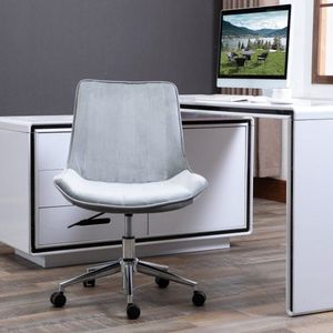 Kantoorstoelstoel stoel roterende stoel roterende hoogte verstelbaar 360°, fluweel, grijs, 52,5 x 60 x 82-91 cm