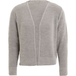 Knit Factory - Lenny Gebreid Vest - Gebreide dames cardigan - Kort vest op heuphoogte - Bruingrijs damesvest gemaakt uit 30% wol en 70% acryl - Iced Clay - 36/38