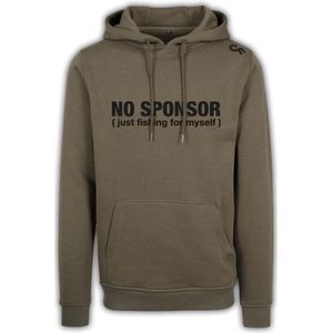 Karpervissen - Karper - Hoodie - Trui - No Sponsor - Olive - Maat M