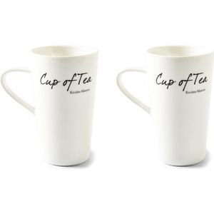 Riviera Maison - Theeglazen - Thee mokken Set - Classic Cup of Tea Mug - 440ML - Set van 2 Stuks