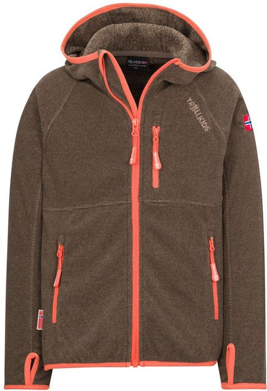 Trollkids - Sandefjord - Fleecejack - Lichtgewicht - Met Capuchon - 3 Ritszakken