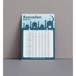 Ramadan kalender | Fotofabriek Ramadan 2024 A5 | Ramadan Mubarak | Ramadan planner | Ramadan gebedskalender | Blauw