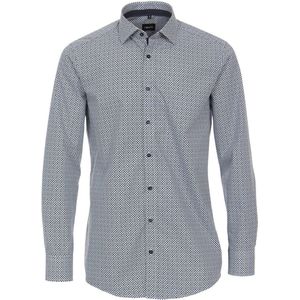 Venti Overhemd Met Blauw Motief Kent Boord Modern Fit - L