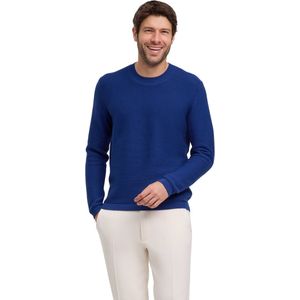 FALKE Basic Apparel Structured Crew Neck elegante klassieker katoen trui heren blauw - maat L