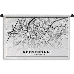 Wandkleed - Wanddoek - Kaart - Roosendaal - Nederland - 90x60 cm - Wandtapijt