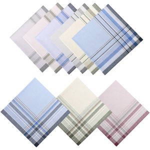 9 x katoenen zakdoeken - Pak van 9 herbruikbare katoenen zakdoeken - 38 x 38 cm, geruite zakdoek, zakdoek, machinewasbaar en geschikt voor de droger