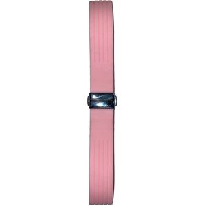 Horlogeband - 20mm - Roze - Effen silicone band met lijnen - Roestvrijstalen gesp