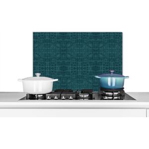 Muurbeschermer - Leer - Blauw - Dierenprint - Structuur - Dierenvel - 70x50 cm - Spatscherm keuken - Achterwand