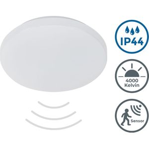 B.K.Licht - LED Badkamerverlichting met sensor - plafondlamp badkamer - IP44 - 29cm