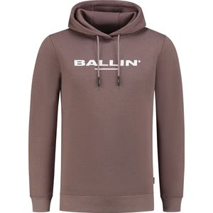 Ballin Amsterdam - Heren Slim fit Sweaters Hoodie LS - Taupe - Maat S