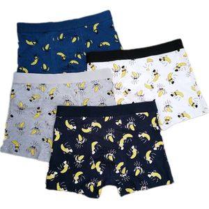 Heren - Boxershort - Set Van 4 - Bananen Print - 4 Kleuren - Maat XXL - Cadeau - Kerst