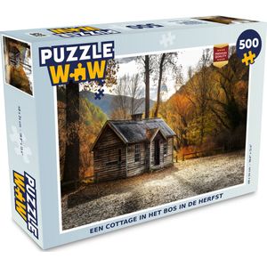 Puzzel Een cottage in het bos in de herfst - Legpuzzel - Puzzel 500 stukjes