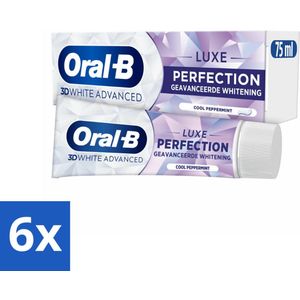 Oral B - Tandpasta - 3D White Advanced - Luxe Perfection - 75ml - Voordeelverpakking - 6 stuks