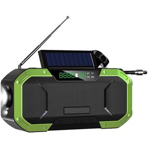 Outdoor Solar Radio – 5000 mAh Powerbank – IPX5 Waterdicht – 16,6 x 5,2 x 7,8 cm – Groen