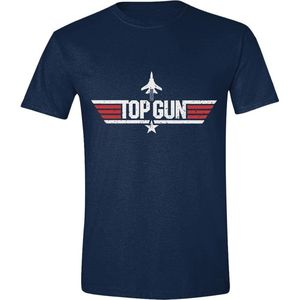 Top Gun - Logo Heren T-Shirt - Marineblauw - XL