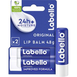 Labello lippenbalsem original duo stick - 24h Hydratatie - Met Sheaboter & Natuurlijke Oliën - Beschermt Tegen Kou - 2 stuks