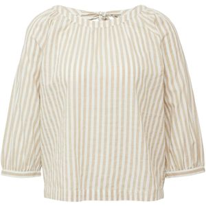 s.Oliver Blouse - Beige Stripe - Streep-patroon - Grote Strik op Rug
