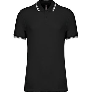 Kariban Gestreepte herenpolo korte mouwen K272 - Black / White - XL