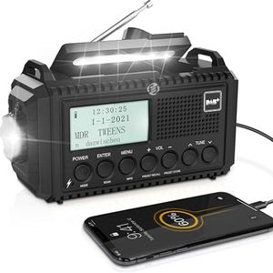 Equivera Noodradio - Noodradio - Emergency Radio - Survival Radio - Oorlog Radio - Opwindbare Radio - Solar Opwindbaar - Radio voor Rampen - SOS Alarm - Noodradio op Batterij - Draagbare Radio - AM/FM-Radio - Oplaadbare Batterij - Noodlader Telefoon