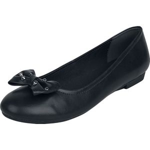 Rock Rebel by EMP Zwarte ballerina's met strik en studs - Dames - EU37