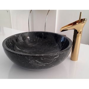Marmeren Wasbak - Rond - 42x42x15cm - Zwart
