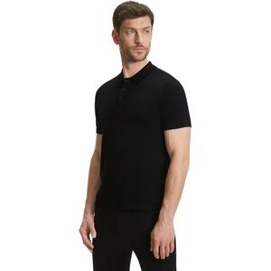 FALKE Basic Polo Ultrafine zacht huidvriendelijk wol polo shirt heren zwart - maat S