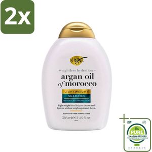 OGX - Argan Oil of Morocco - Shampoo - Lichtgewicht - Voor Dagelijks Gebruik - 385 ml - Voordeelverpakking - 2 stuks - Luchtige shampoo - Arganolie shampoo