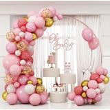 FeestmetJoep® Ballonnenboog Goud & Roze - Verjaardag versiering