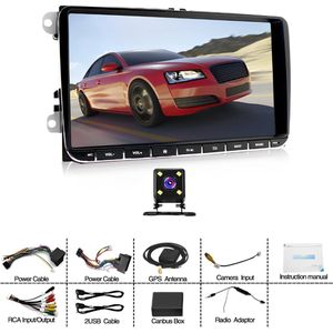 9in Car Stereo Radio GPS Navigation Head Unit 2+32G for VW Caddy 2015-2024, Built-in Wireless CarPlay Android Auto Bluetooth WiFi FM SWC + AHD Backup Camera