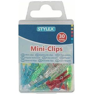 30 Mini Knijper Ass. Kleur In Hangdoosje