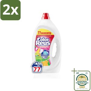 Color Reus - Vloeibaar Wasmiddel - Gekleurde Was - 77 Wasbeurten - Voordeelverpakking - 2 stuks - Gekleurde was - Vlekkenverwijderaar