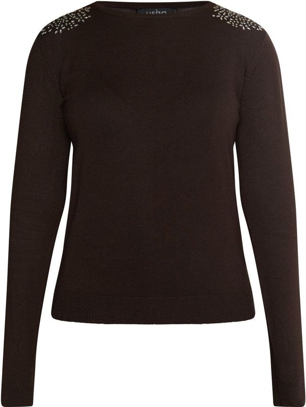 usha - Strickpullover - Viskose-Garnmix - Zwart