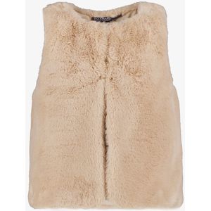 TwoDay meisjes gilet van imitatiebont beige - Maat 92